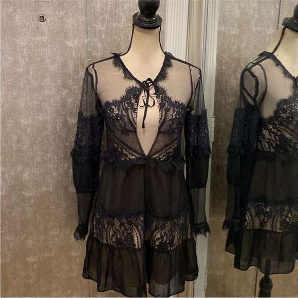 For Love And Lemons Black Lace Dress, S - Picture 5 of 15